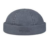 Stetson Bonnet Docker Uni Cotton Homme - Casquette Skull Style Bonnets Été Printemps-été - M (56-57 cm) Bleu