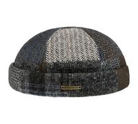 Stetson Bonnet Docker Viscott Patchwork Homme - Made in The EU Casquette Skull pour l'hiver avec Doublure Automne-Hiver Automne Hiver - M (56-57 cm) Marron-Bleu