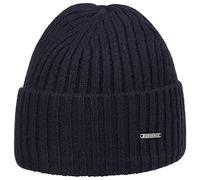 STETSON Bonnet en Cachemire Varnell Femme/Homme - Laine Beanie pour l'hiver avec Revers Hiver Automne-Hiver - Taille Unique Bleu foncé