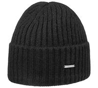 Stetson Bonnet en Cachemire Varnell Femme/Homme - Laine Beanie pour l'hiver avec Revers Hiver Automne-Hiver - Taille Unique Noir