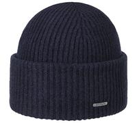 Stetson Bonnet en Laine Classic Uni Femme/Homme - Made in Italy Tricot Beanie pour l'hiver avec Revers Hiver Automne-Hiver - Taille Unique Bleu foncé