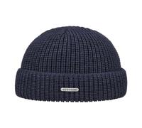 Stetson Bonnet Nashville Docker Femme/Homme - Made in Italy Bord Pliable en Tricot Laine avec Revers, Bonnets Hiver Automne-Hiver - Taille Unique Bleu
