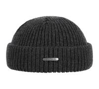 STETSON Bonnet Nashville Docker Femme/Homme - Made in Italy Bord Pliable en Tricot Laine avec Revers, Bonnets Hiver Automne-Hiver - Taille Unique Anthracite
