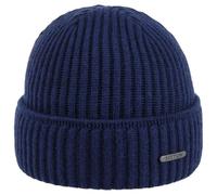 STETSON Bonnet Parkman Femme/Homme - Made in Italy Bonnets à Revers en Reps de Ski avec Hiver Automne-Hiver - Taille Unique Bleu Saphir