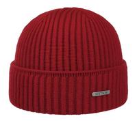 Stetson Bonnet Parkman Femme/Homme - Made in Italy Bonnets à Revers en Reps de Ski avec Hiver Automne-Hiver - Taille Unique Rouge