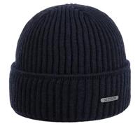 STETSON Bonnet Parkman Femme/Homme - Made in Italy Bonnets à Revers en Reps de Ski avec Hiver Automne-Hiver - Taille Unique Bleu