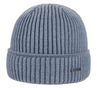 STETSON Bonnet Parkman Femme/Homme - Made in Italy Bonnets à Revers en Reps de Ski avec Hiver Automne-Hiver - Taille Unique Bleu Clair