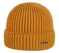 Stetson Bonnet Parkman Femme/Homme - Made in Italy Bonnets à Revers en Reps de Ski avec Hiver Automne-Hiver - Taille Unique Moutarde