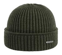 STETSON Bonnet Parkman Femme/Homme - Made in Italy Bonnets à Revers en Reps de Ski avec Hiver Automne-Hiver - Taille Unique Olive