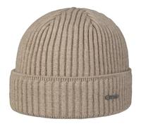 STETSON Bonnet Parkman Femme/Homme - Made in Italy Bonnets à Revers en Reps de Ski avec Hiver Automne-Hiver - Taille Unique Beige-moucheté