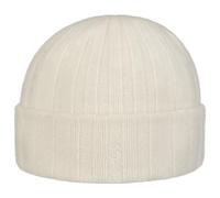Stetson Bonnet Surth en Cachemire Femme/Homme - Tricot avec Revers Hiver Automne-Hiver - Taille Unique Blanc crème