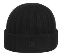 Stetson Bonnet Surth en Cachemire Femme/Homme - Tricot avec Revers Hiver Automne-Hiver - Taille Unique Noir