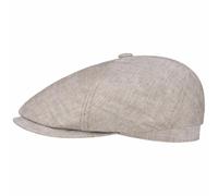 Stetson Casquette en Lin Brooklin Femme/Homme - Made in The EU Bonnet D'Ete Herringbone avec Visiere, Doublure Printemps-ete Ete - S (54-55 cm) Beige