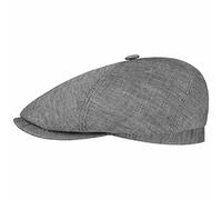 Stetson Brooklin Casquette en Lin Femme/Homme - Made in The EU Bonnet d'été Chevrons avec visière, Doublure Printemps-été - M (56-57 cm) Gris