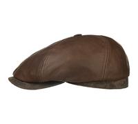Stetson Casquette Brooklin en Cuir Homme - Casquettes pour l'hiver avec visière, Doublure Hiver Automne Été Printemps Printemps-été - XXL (62-63 cm) Marron