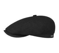 Stetson Casquette Brooklin Wool Cashmere Homme - Made in The EU pour l'hiver Gavroche Laine avec Visiere, Doublure Hiver Automne-Hiver - 61 cm Noir