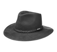 STETSON Chapeau Western Buffalo Leather Femme/Homme - de rodéo Cowboy avec Bandeau en Cuir Été Printemps-été - M (56-57 cm) Noir