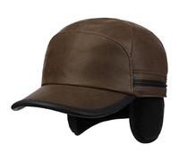 Stetson Casquette Byers en Cuir Homme - pour l'hiver avec Protege-Oreilles de Baseball Ferme a l’Arriere, Visiere, Oreillettes, Doublure Hiver Automne-Hiver - S (54-55 cm) Marron Fonce