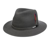 STETSON Chapeau en Laine Cainsville Traveller Femme/Homme - Made in The EU de Feutre Outdoor avec Bandeau Cuir Hiver Automne-Hiver - L (58-59 cm) Gris foncé