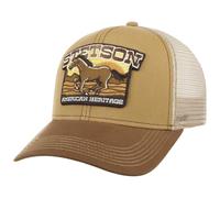 STETSON Casquette American Heritage Horse Homme - Trucker de Baseball Mesh Snapback, avec visière, Doublure, Doublure Printemps-été Printemps Été Automne Hiver - Taille Unique Marron