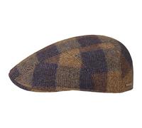 Stetson Casquette Ankeny Ivy Wool Check Homme - Made in The EU Laine Gavroche avec Visiere, Doublure, Doublure Hiver Automne-Hiver - S (54-55 cm) Marron-Bleu