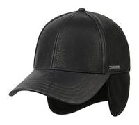 Stetson Casquette avec Oreillettes Cowhide Femme/Homme - en Cuir de Baseball visière, Oreillettes, Doublure Hiver Automne-Hiver - XL (60-61 cm) Noir