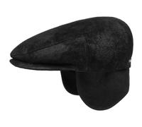 STETSON Casquette avec Oreillettes Kent Pigskin Homme - Made in The EU en Cuir Gavroche protège-Oreilles visière, Oreillettes, Doublure Hiver Automne-Hiver - M (56-57 cm) Noir