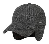 STETSON Casquette avec Oreillettes Vilson Wool Homme - Laine de Baseball pour l'hiver fermé à l’arrière, visière, Oreillettes, Doublure Hiver Automne-Hiver - M (56-57 cm) Anthracite
