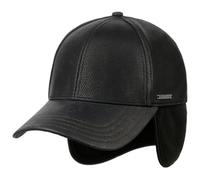 STETSON Casquette avec Oreillettes Cowhide Femme/Homme - en Cuir de Baseball visière, Oreillettes, Doublure Hiver Automne-Hiver - L (58-59 cm) Noir