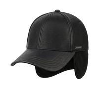 STETSON Casquette avec Oreillettes Cowhide Femme/Homme - en Cuir de Baseball visière, Oreillettes, Doublure Hiver Automne-Hiver - L (58-59 cm) Noir
