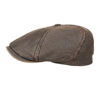 STETSON Casquette Brooklin Old Cotton Homme - Gavroche en Coton d'été avec visière, visière Printemps-été Été - XL (60-61 cm) Marron