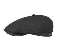STETSON Casquette Brooklin Wool Cashmere Homme - Made in The EU pour l'hiver Gavroche Laine avec visière, Doublure Hiver Automne-Hiver - 57 cm Anthracite