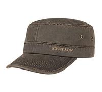 STETSON Casquette Datto Army Homme - Oilskin Urban avec étiquette visière, visière Printemps-été Printemps Été Automne Hiver - M (56-57 cm) Marron