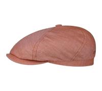Stetson Casquette en Lin Brooklin Femme/Homme - Made in The EU Bonnet D'Ete Herringbone avec Visiere, Doublure Ete Printemps-ete - L (58-59 cm) Rouge