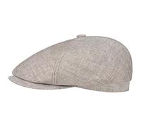 STETSON Casquette en Lin Brooklin Femme/Homme - Made in The EU Bonnet d'été Herringbone avec visière, Doublure Été Printemps-été - M (56-57 cm) Beige