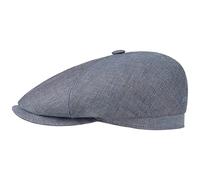 Stetson Casquette en Lin Brooklin Femme/Homme - Made in The EU Bonnet d'été Herringbone avec visière, Doublure Été Printemps-été - M (56-57 cm) Denim