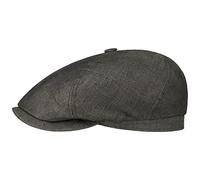 STETSON Casquette en Lin Brooklin Femme/Homme - Made in The EU Bonnet d'été Herringbone avec visière, Doublure Été Printemps-été - M (56-57 cm) Anthracite