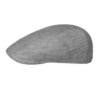 Stetson Casquette en Lin Chevrons Homme - Made in The EU Gavroche avec visière, Doublure Été Printemps-été - 57 cm Gris