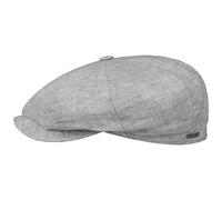 Stetson Casquette en Lin Hatteras Classic Femme/Homme - Made in The EU Type Gavroche avec visière, Doublure Hiver Automne Printemps Été Printemps-été - 59 cm Gris Clair