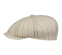 STETSON Casquette en Lin Hatteras Ledford Homme - Made in Germany Type Gavroche avec visière Été Printemps-été - 56 cm Nature-Bleu