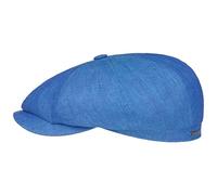Stetson Casquette en Lin Hatteras Uni Homme - Made in The EU Type Gavroche avec visière Été Printemps-été - 56 cm Bleu