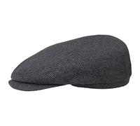 Stetson Casquette en Soie Belfast Femme/Homme - Made in The EU Gavroche Plate avec visière, Doublure Été Printemps-été - 56 cm Gris-Noir