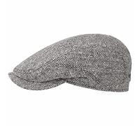 STETSON Casquette en Soie Belfast Femme/Homme - Made in The EU Gavroche Plate avec visière, Doublure Été Printemps-été - 55 cm Noir-Blanc