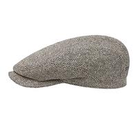 STETSON Casquette en Soie Belfast Femme/Homme - Made in The EU Gavroche Plate avec visière, Doublure Été Printemps-été - 57 cm Beige-Noir