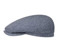 STETSON Casquette en Soie Belfast Homme - Made in The EU Gavroche Plate avec visière, Doublure Printemps-été - 60 cm Bleu