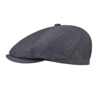 STETSON Casquette en Soie Milner Femme/Homme - Made in The EU Gavroche d'été avec visière, Doublure Printemps-été - 59 cm Gris-Noir