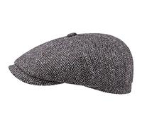 STETSON Casquette Hatteras Cuir Burney Homme - Gavroche Plate avec visière, Doublure Printemps-été - L (58-59 cm) Marron