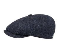 STETSON Casquette Hatteras Classic Wool Homme - Type Gavroche Laine avec visière, Doublure, Doublure Automne-Hiver - 63 cm Noir-Bleu