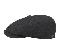 STETSON Casquette Hatteras Classic Wool Homme - Type Gavroche Laine avec visière, Doublure, Doublure Automne-Hiver - 61 cm Noir-Gris