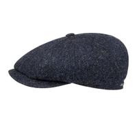 STETSON Casquette Hatteras Classic Wool Homme - Type Gavroche Laine avec visière, Doublure, Doublure Automne-Hiver - 57 cm Noir-Bleu